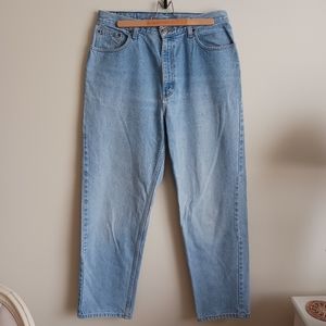 Vintage L.L. Bean "Double L" Classic 90's Light Wash High Rise Tapered M…